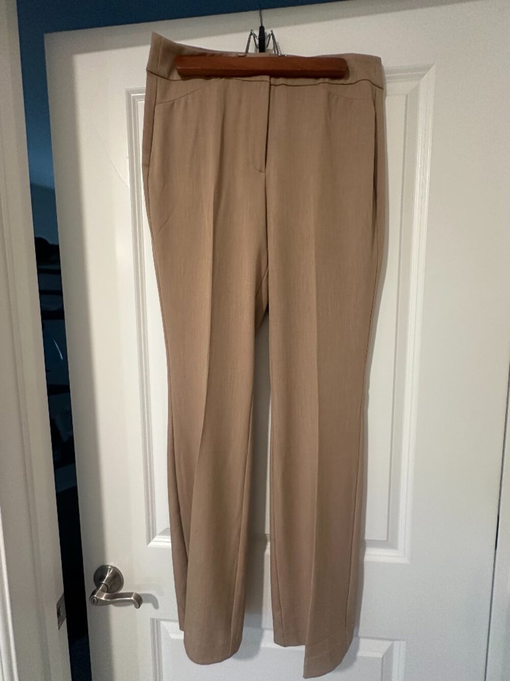 White House Black Market Beige Slim Boot Cut Pants